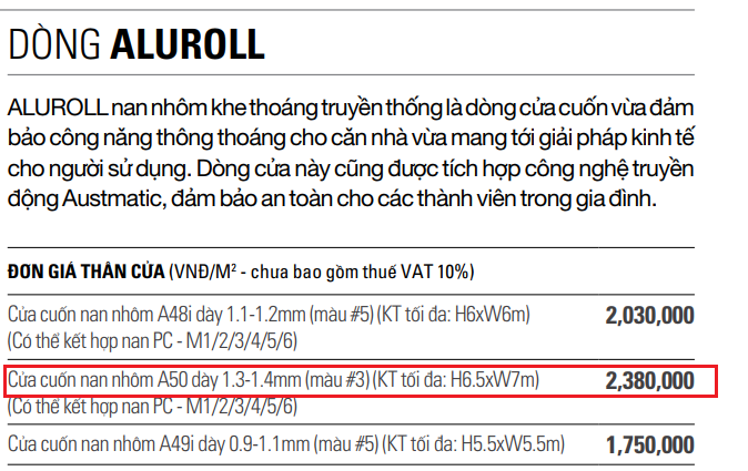 Tiểu chuẩn kỹ thuật A50