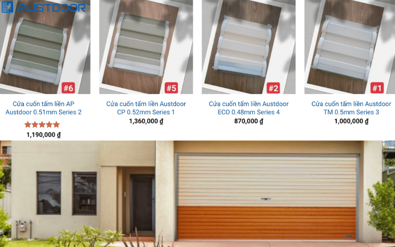 Báo giá Cửa cuốn Austdoor Huyện Xuân Lộc Đồng Nai dạng tấm liền