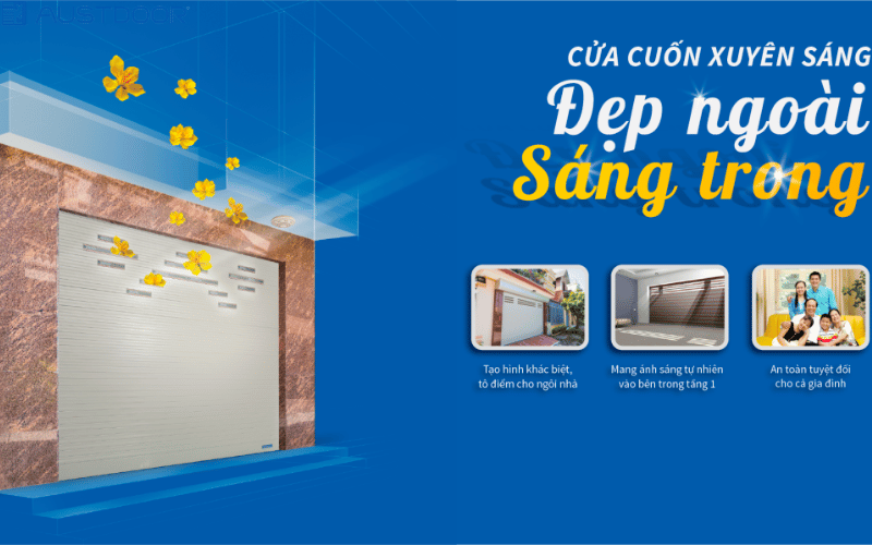 Dòng cửa xuyên sáng Cửa cuốn Austdoor Huyện Mộc Hóa Long An
