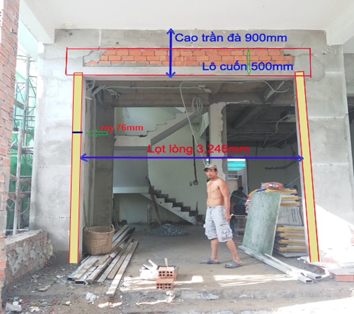 Cách trừ ô chờ cửa cuốn chính xác nhất 02
