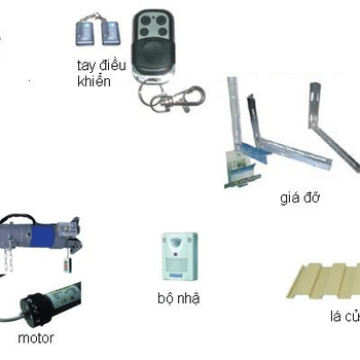 Phụ kiện cửa cuốn tại Quận 7 TPHCM Bình lưu điện, Motor, Remote và Điều khiển qua điện thoại