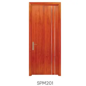 Mẫu cửa gỗ chống cháy Austdoor SPM201 vân đỏ nâu ấm