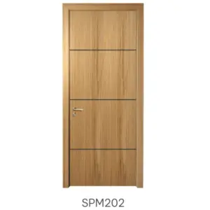 Mẫu cửa gỗ chống cháy Austdoor SPM202 tông vàng sáng tinh tế