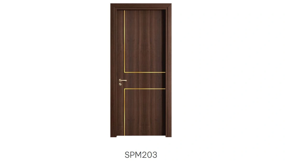 Cửa gỗ chống cháy Austdoor SPM203 tông vân gỗ trầm sang trọng