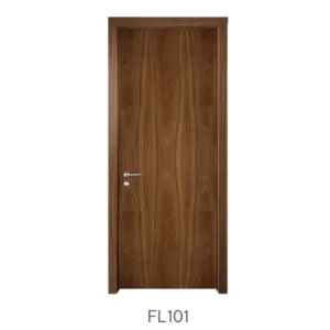 Mẫu cửa gỗ Composite Austdoor FL101 cánh phẳng màu nâu ấm