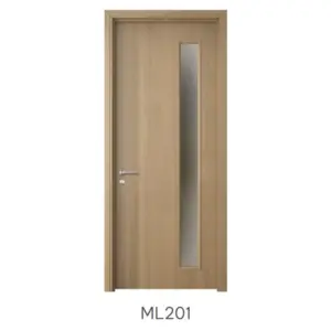 Cửa gỗ công nghiệp Austdoor ML201 có ô kính dọc hiện đại