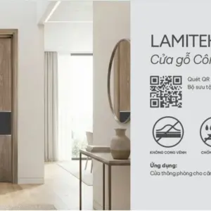 Cửa gỗ công nghiệp LAMITEK chống ẩm cách âm tốt