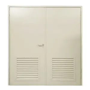 Cửa thép kỹ thuật Austdoor 2 cánh đều tay gạt ô chớ