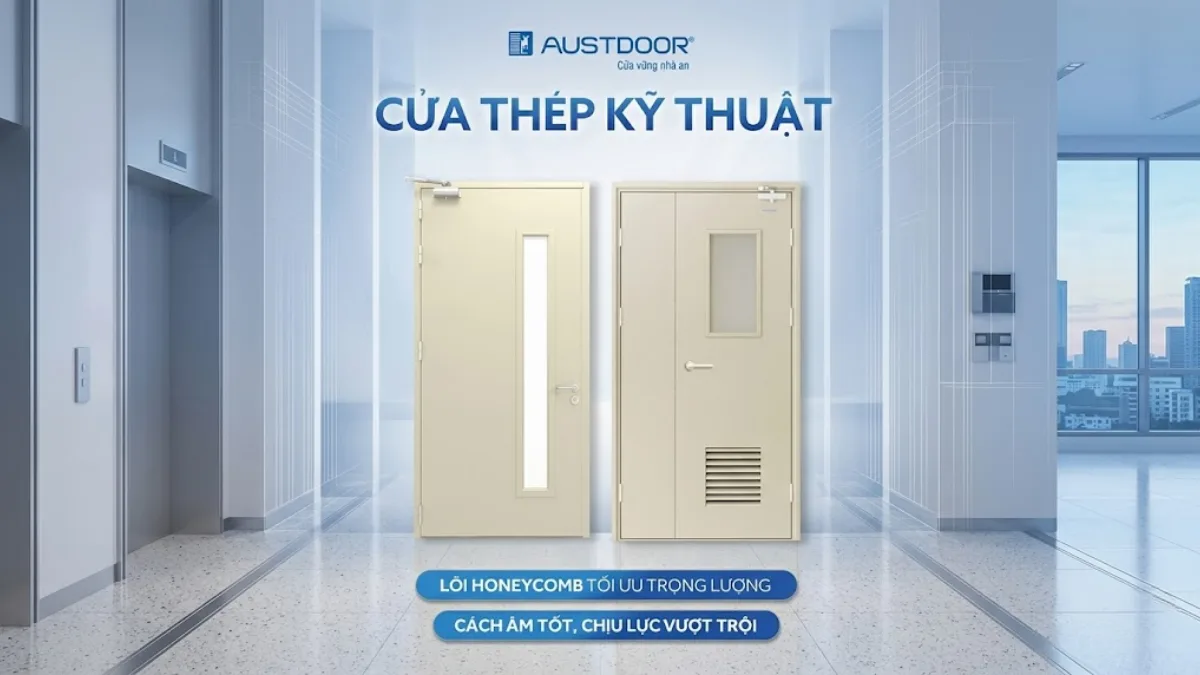 Lắp đặt cửa thép Austdoor Cà Mau - chi tiết khung cửa kỹ thuật