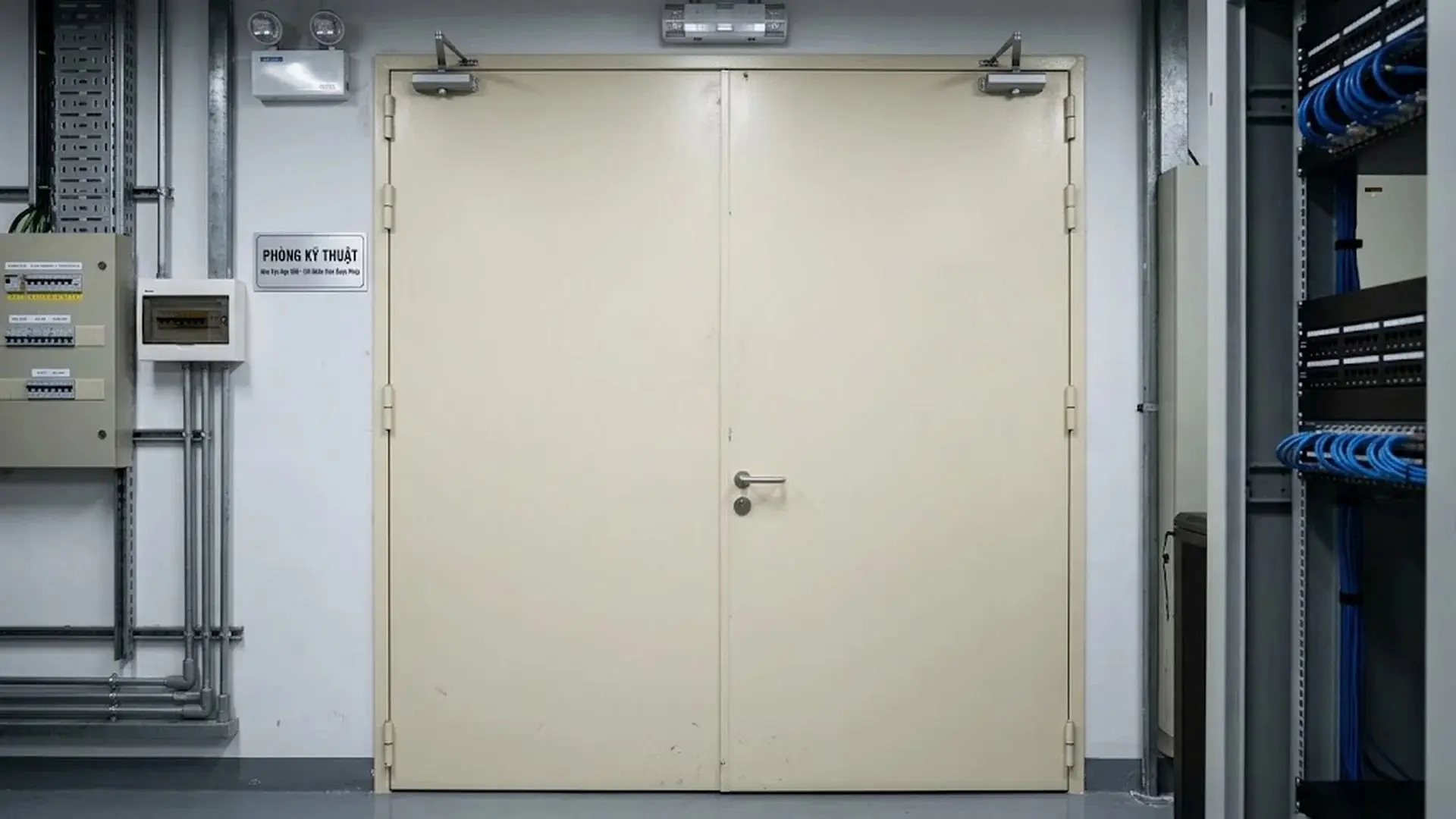 Cửa thép 2 cánh Austdoor trong phòng kỹ thuật Cửa thép 2 cánh Austdoor trong phòng kỹ thuật