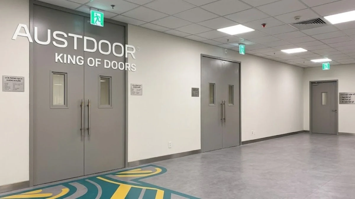 Cửa thép chống cháy Austdoor 1 cánh màu xám