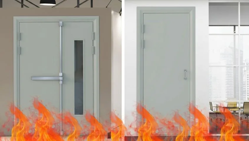 Cửa thép Austdoor Cần Thơ - cửa chống cháy có thanh thoát hiểm