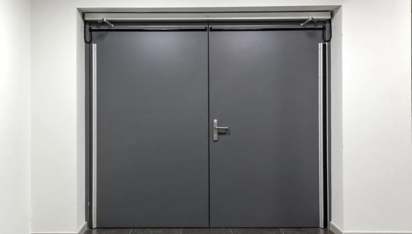 Cửa thép Austdoor TP Hồ Chí Minh - cửa thép kỹ thuật 2 cánh màu xám