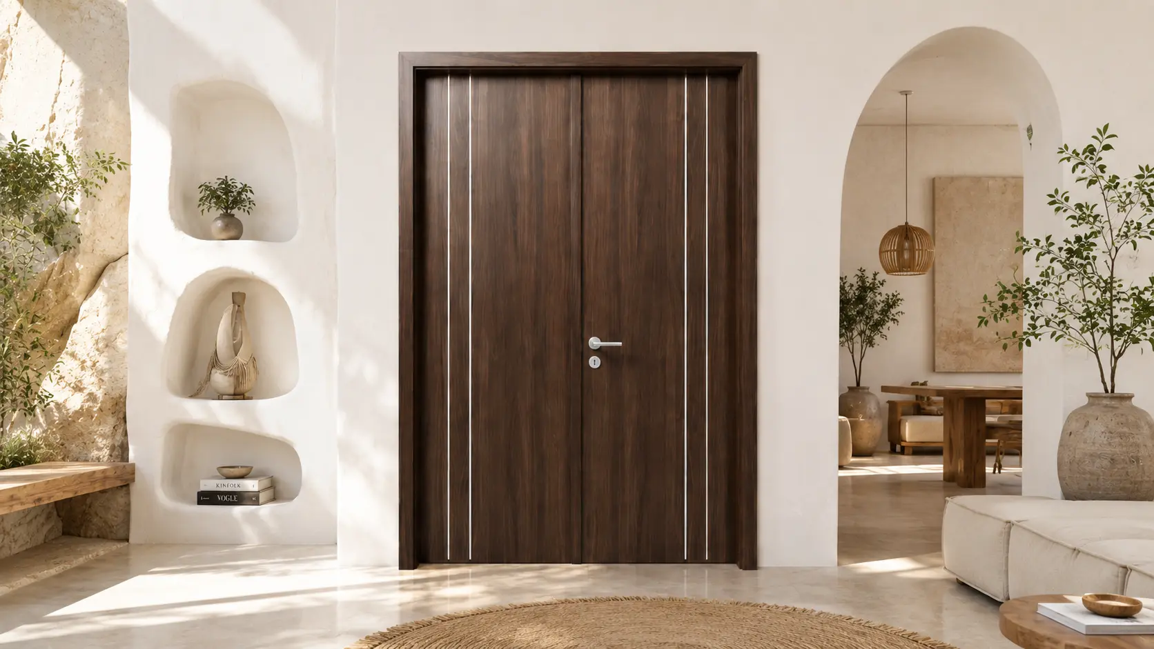 Báo giá cửa gỗ 2 cánh Austdoor không gian