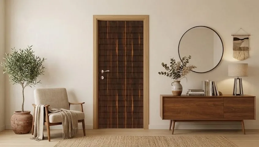 Nẹp cửa gỗ Austdoor Tây Ninh theo mép ô tường thực tế