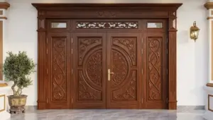 Cửa gỗ Austdoor Tây Ninh theo màu film, chỉ trang trí và ô kính