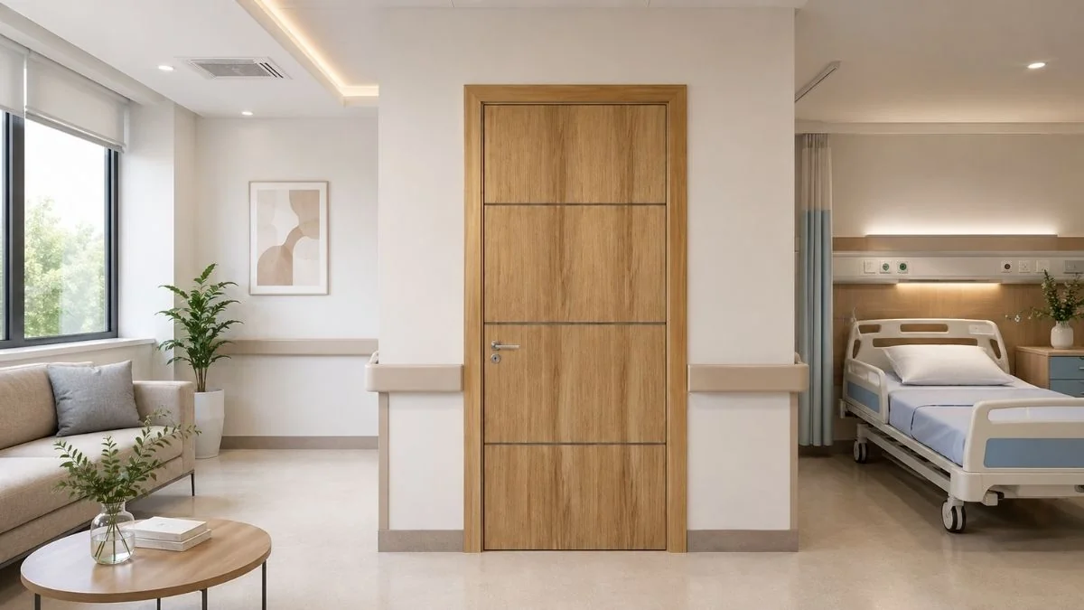 Cửa gỗ bệnh viện Austdoor lối vào phòng chức năng