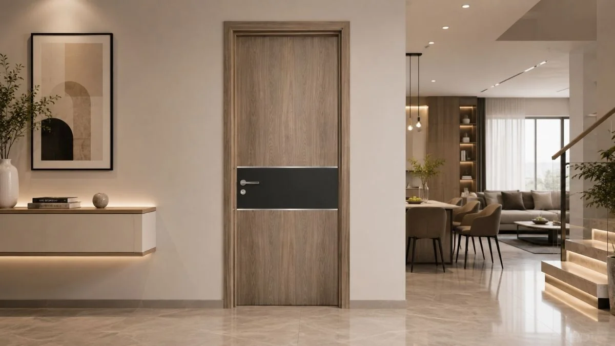 Cửa gỗ căn hộ Austdoor tại hành lang trong nhà