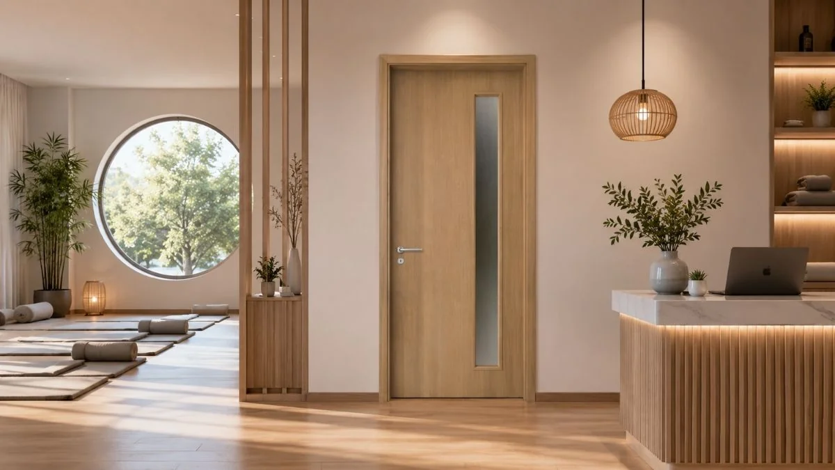 Cửa gỗ chống ẩm Austdoor cần kiểm chân cửa và khuôn nẹp