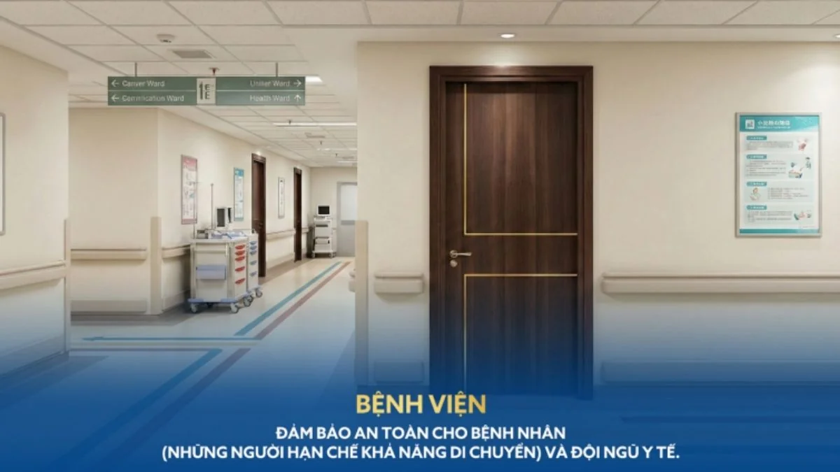 Cửa gỗ chống cháy EI30 Austdoor tại khu vực phân khoang