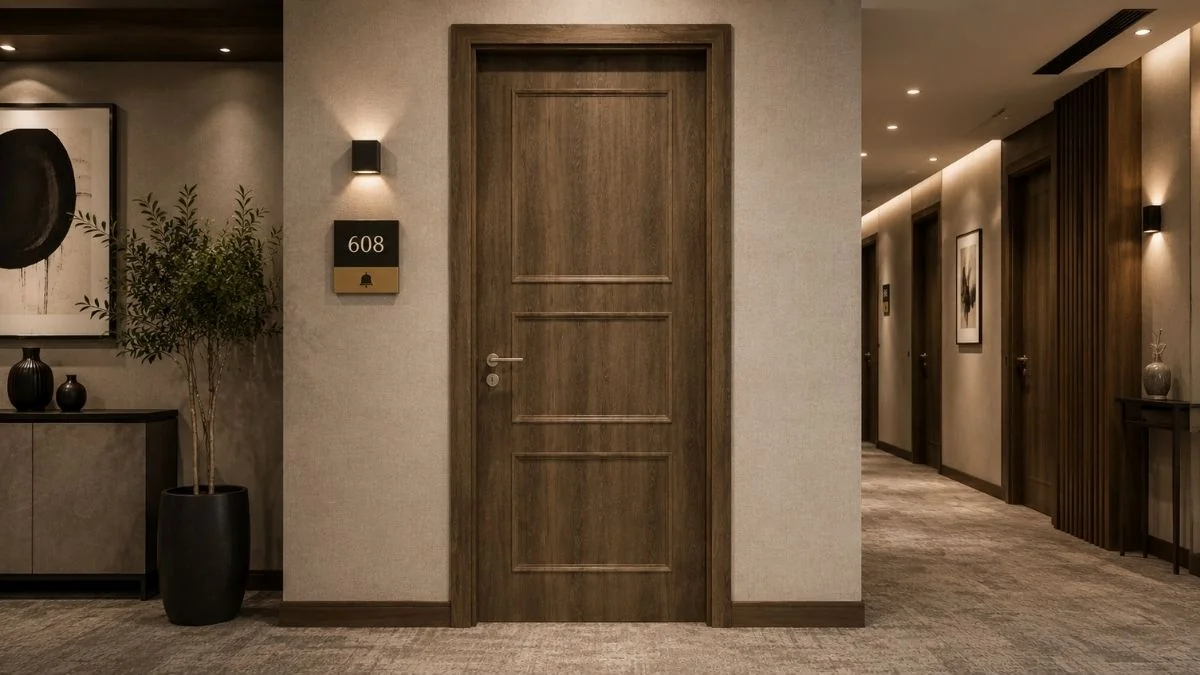 Cửa gỗ nhựa Composite Austdoor cho phòng vệ sinh và khu phụ
