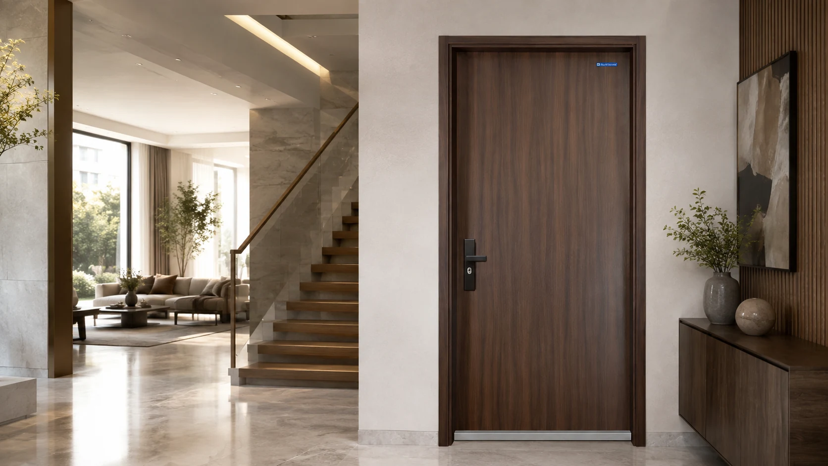 Cửa thép vân gỗ đẹp Austdoor tại không gian nội thất