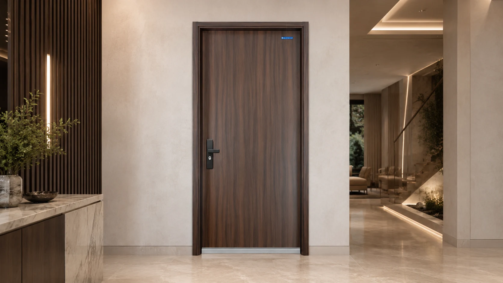 Cửa thép vân gỗ đẹp Austdoor tại không gian nội thất