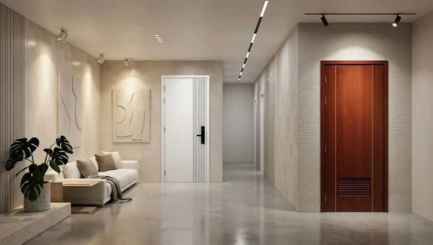 Lắp cửa gỗ Austdoor - kiểm khe dưới cánh cửa
