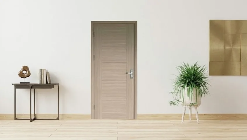 Cửa gỗ Austdoor - khóa và bản lề sau khi lắp