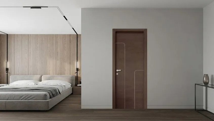 Khuôn nẹp cửa gỗ được hoàn thiện quanh ô tường