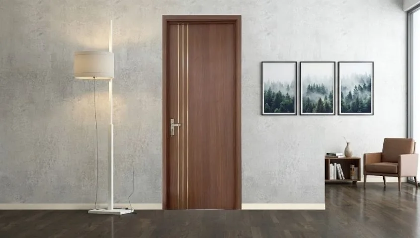 Lắp cửa gỗ Austdoor có ô kính - kiểm tay nắm và khoảng mở của cánh