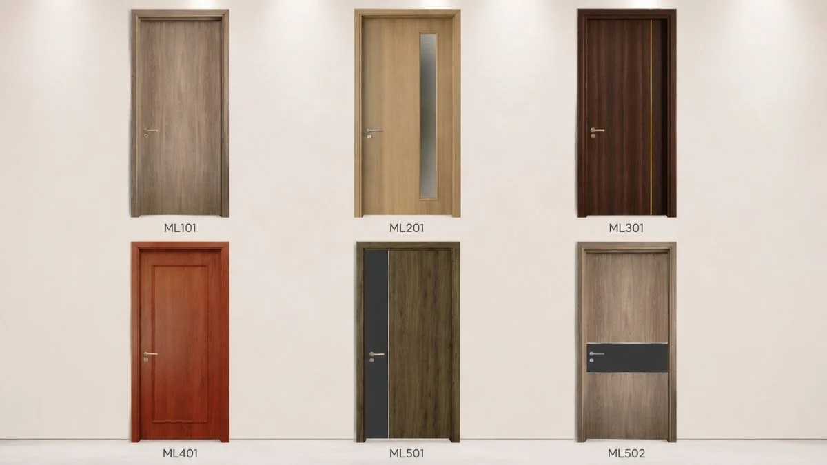 Mẫu cửa gỗ chống cháy EI60 Austdoor cần phụ kiện đồng bộ