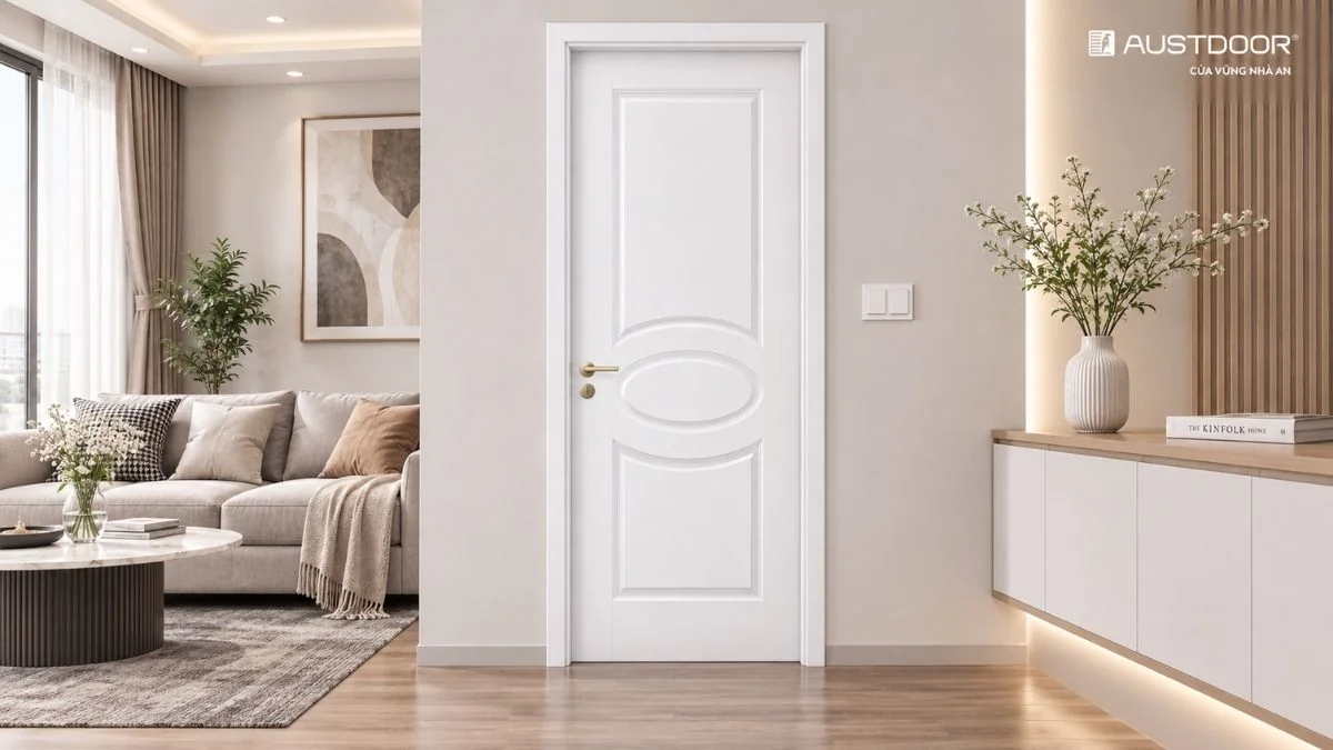 Mẫu cửa gỗ công nghiệp Austdoor cho không gian nội thất khô