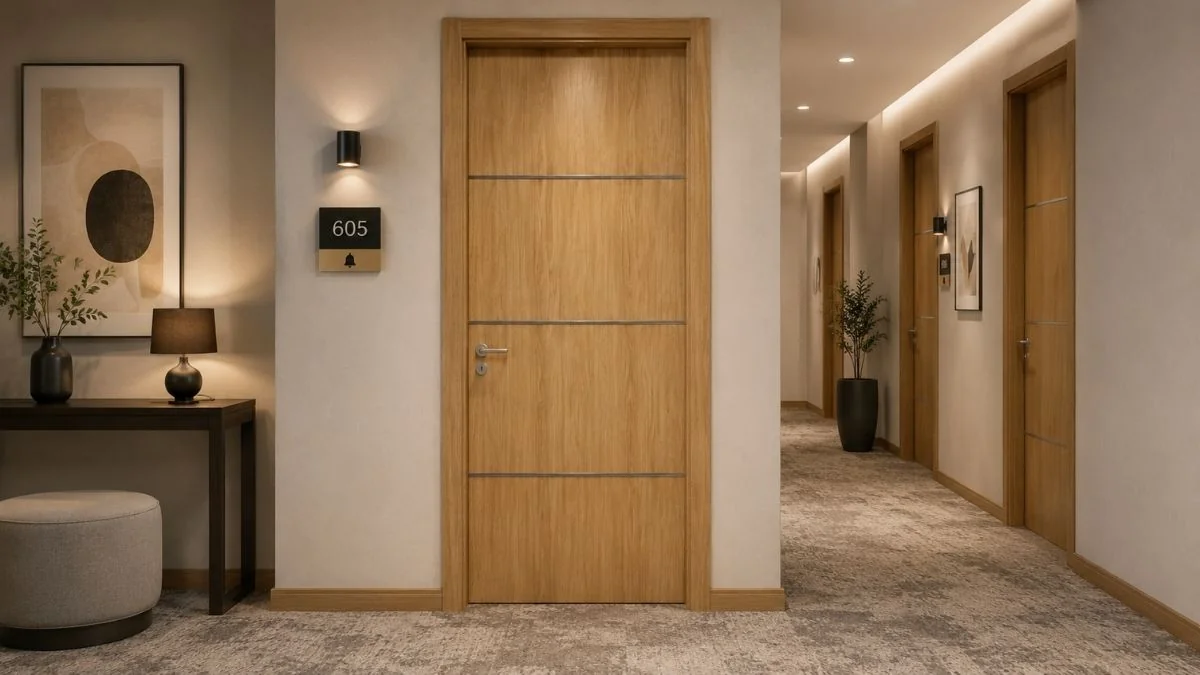 Mẫu cửa gỗ Lamitek Austdoor hoàn thiện sau lắp đặt