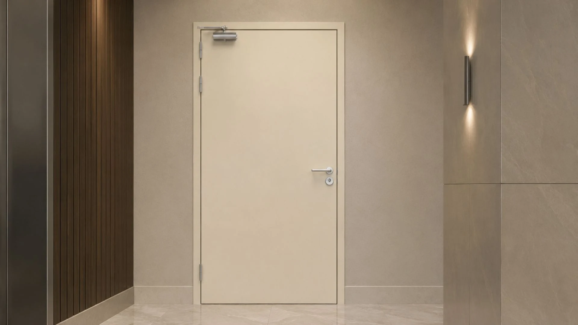 Mẫu cửa thép chống cháy Austdoor tại hanh lang